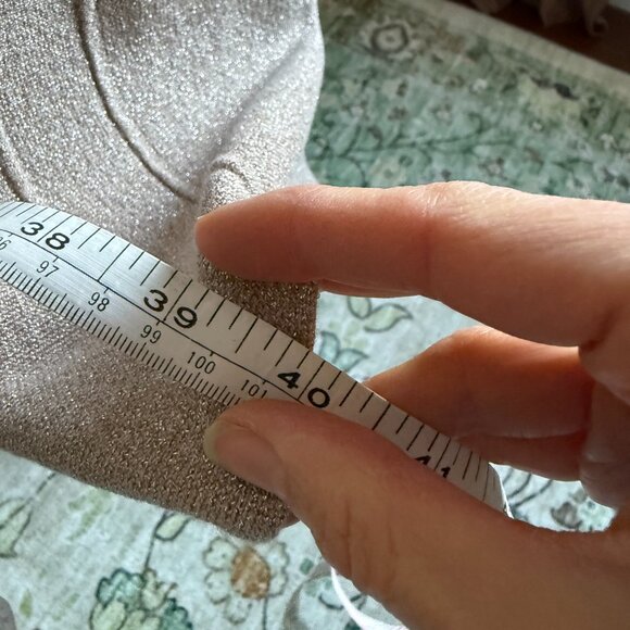 Boden Milano Shimmer Shimmer Knit Dress Beige quarter sleeves US 6L - Picture 6 of 8